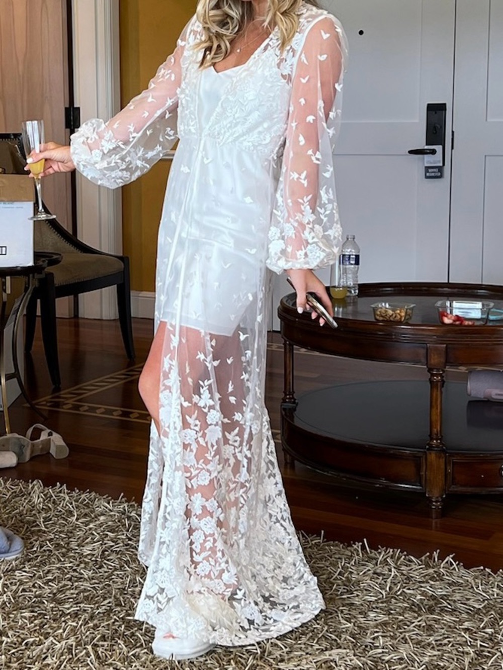 ADELE LACE MAXI BRIDAL ROBE - INCLUDES SLIP